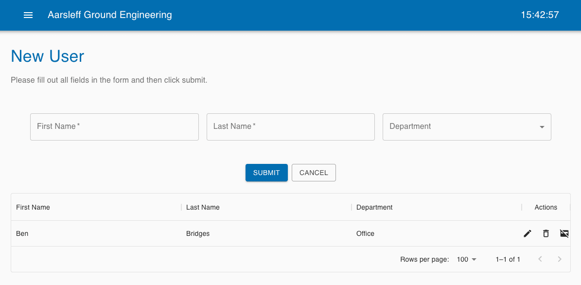 User Management Page